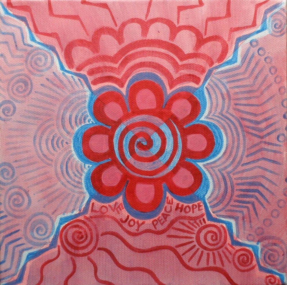 Love, Joy, Peace, Hope, Original Oil on Canvas