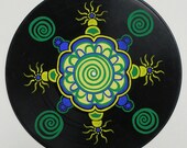 Original painting acrylic on recycled vinyl LP