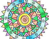 Abstract Mandala Coloring Book (printed version)