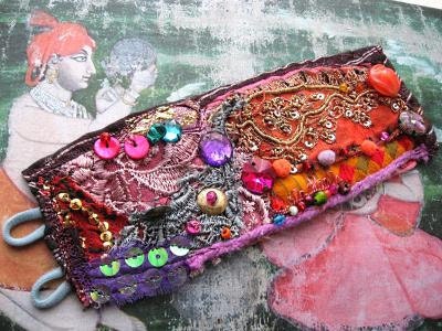 RESERVED Festival, Gypsy Bracelet, Antique Indian, Embroidery, Vintage, Lace, Bohemian Gypsy, Boho Jewlery