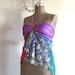 Vampire Gypsy Top, Silk, Purple, Hot Pink, Bohemian Gypsy, Beaded, Teal Green