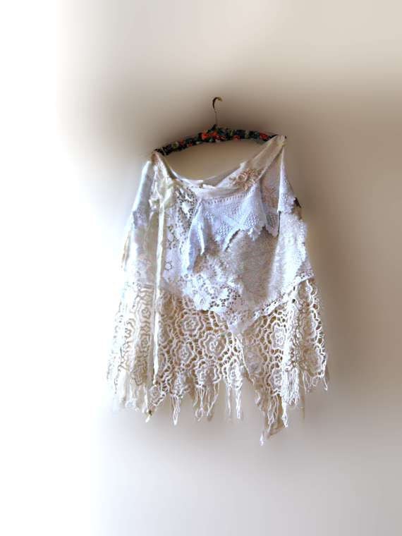 RESERVED for Susan - Grecian Skirt, Bohemian Gypsy, Skirt, Wrap, Vintage Lace, Antique Lace, Rustic, Belly Dance