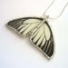 Real Butterfly Necklace in Black and White