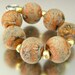 KILLERBEEDZ1 - Terra Cotta Marbled - 6 Etched Round Lampwork Bead Set