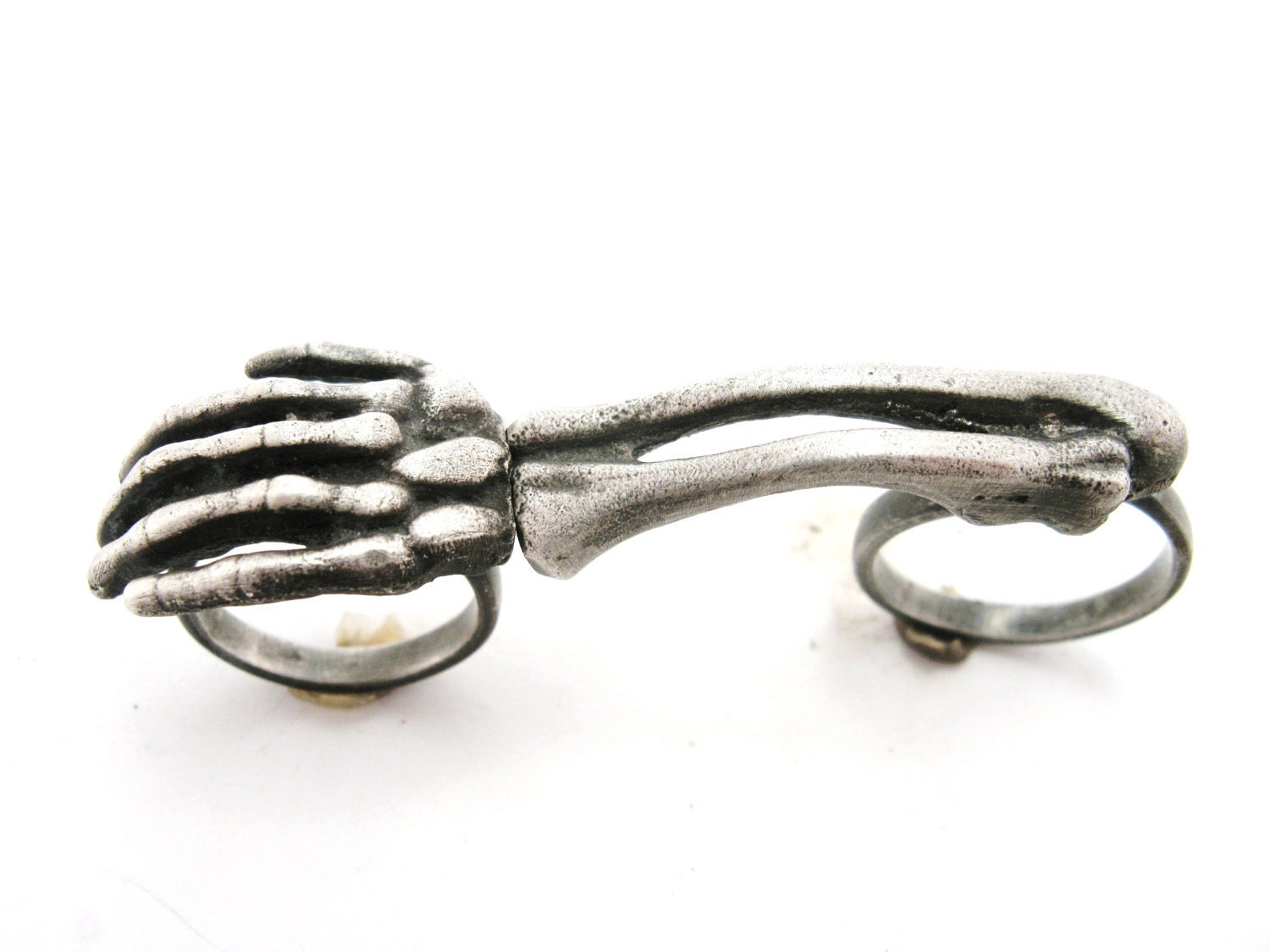 Bones - Skeleton 2 Ring Set - Hand Cast in Sterling Silver - OOAK