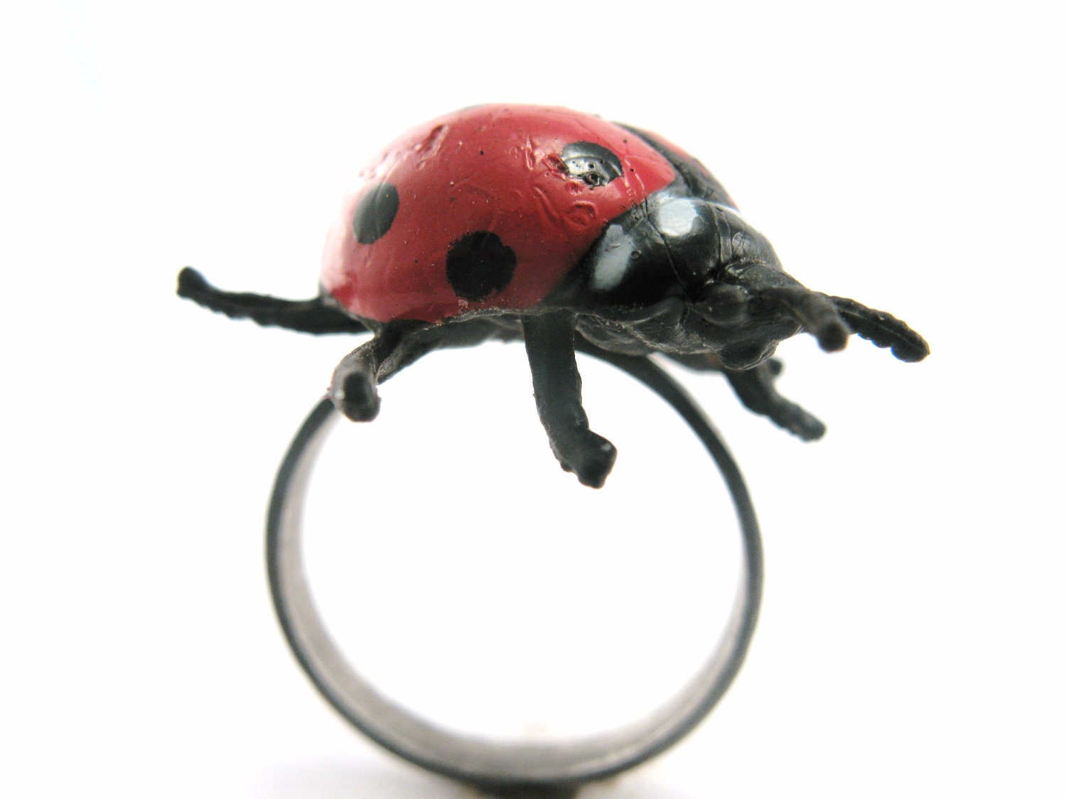 50% Off SALE - Ladybug Ring Size 9.5 OOAK