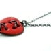 Mended Heart Necklace - Sterling Silver and Enameled Copper