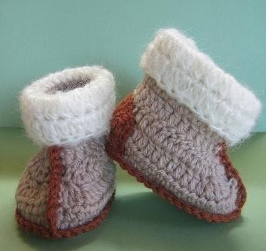 Aussie Snuggly Ugg Crochet Booties (baby - toddler size) crochet patterns