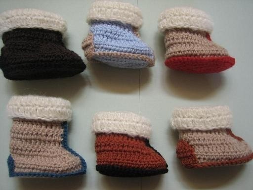 Aussie Snuggly Ugg Crochet Booties (baby - toddler size) crochet patterns