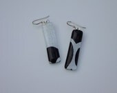 Black and White Dangle Earrings FREE shipping (to USA)