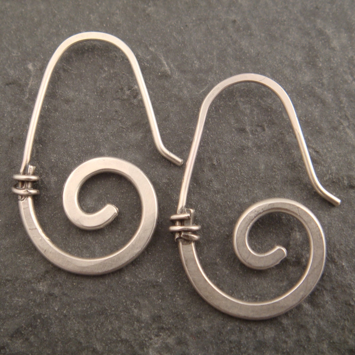 Wrapped Sterling Spiral Earrings