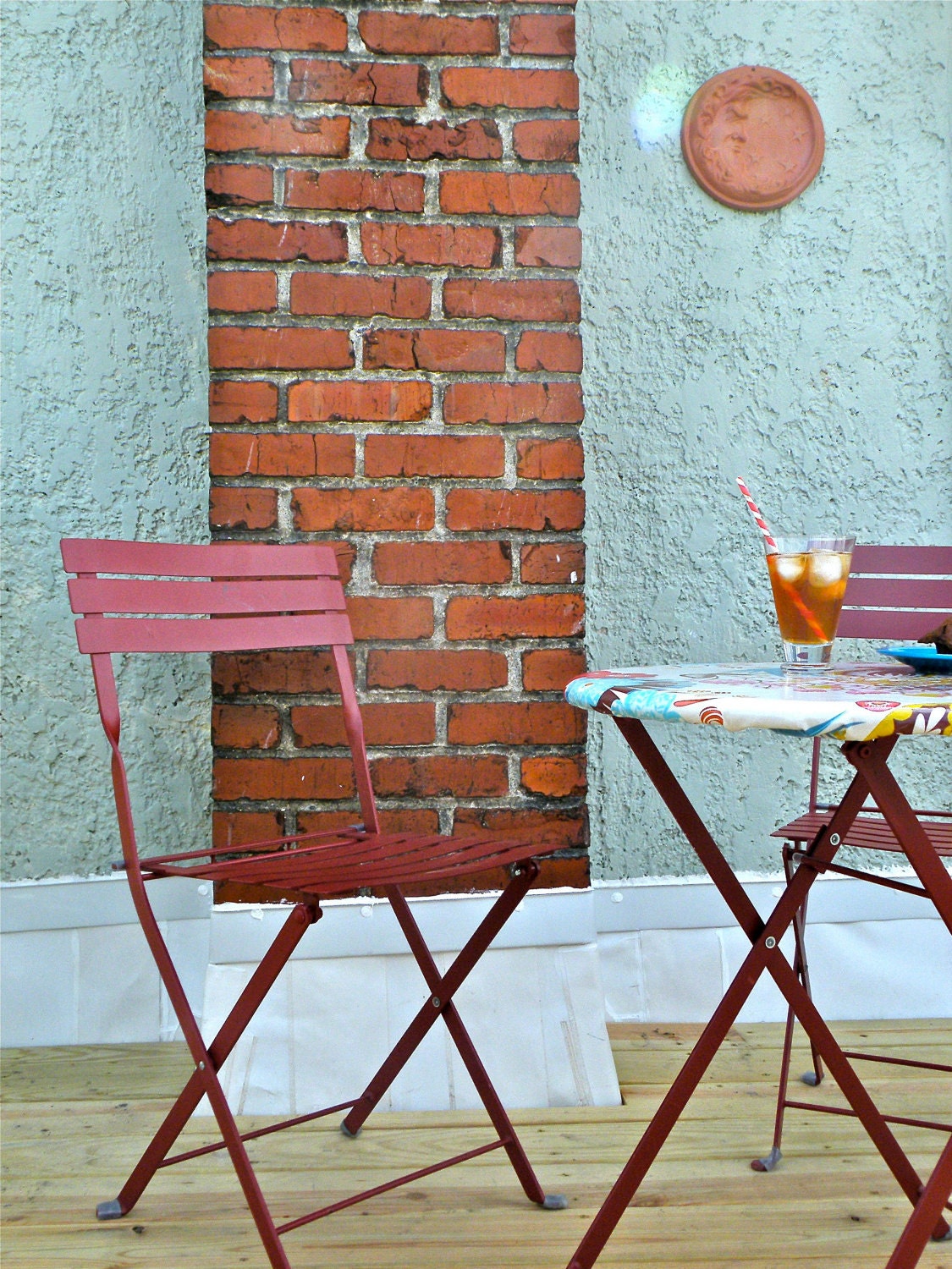 Laminated Cotton Tablecloth, Fitted/Elasticized --- SMALL ROUND table Tables -- Custom Made -- bpa and pvc FREE