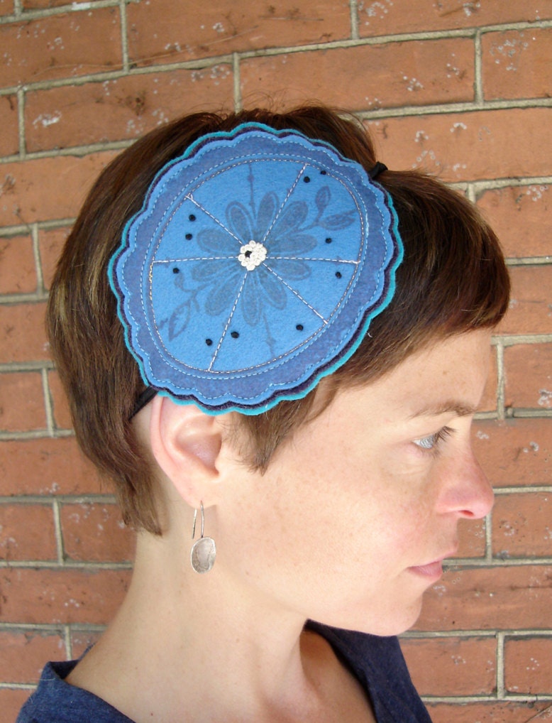 Candy Thief Hand printed and embroidered headband