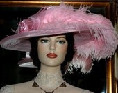 Kentucky Derby Hat Edwardian Hat Tea Party Hat design by Darna Miss Pink Cotton Candy