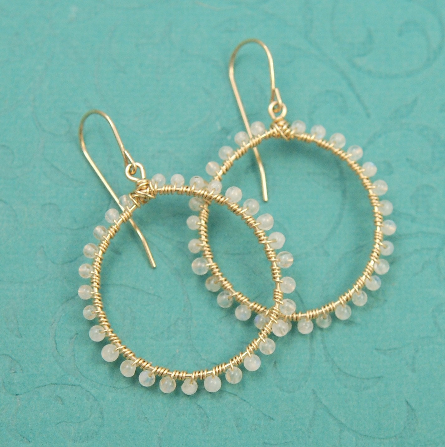 beaded hoop earrings