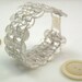 White Snake Skin Button Bracelet
