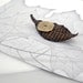 Fabric Leaf Button Brooch - Autumn Stripes and Circles