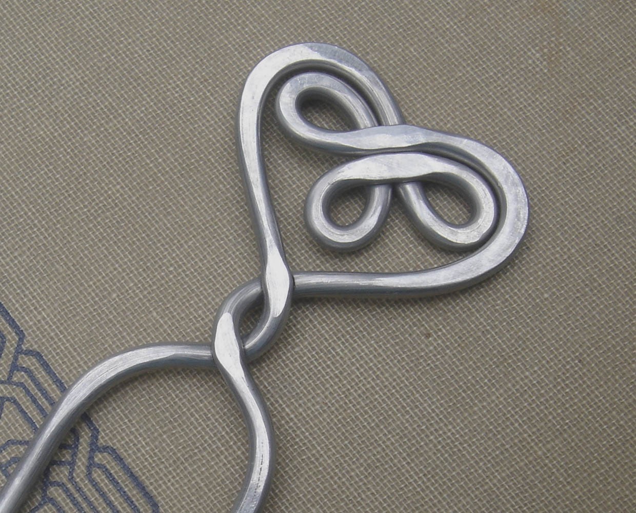 Celtic Heart  Double Hair Stick / Fork  or Shawl Pin - Light Weight Aluminum