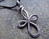 Big Celtic Cross Pendant - Long Loops - Light Weight Aluminum- Wire Cross Necklace- Celtic Jewelry, Confirmation Gift