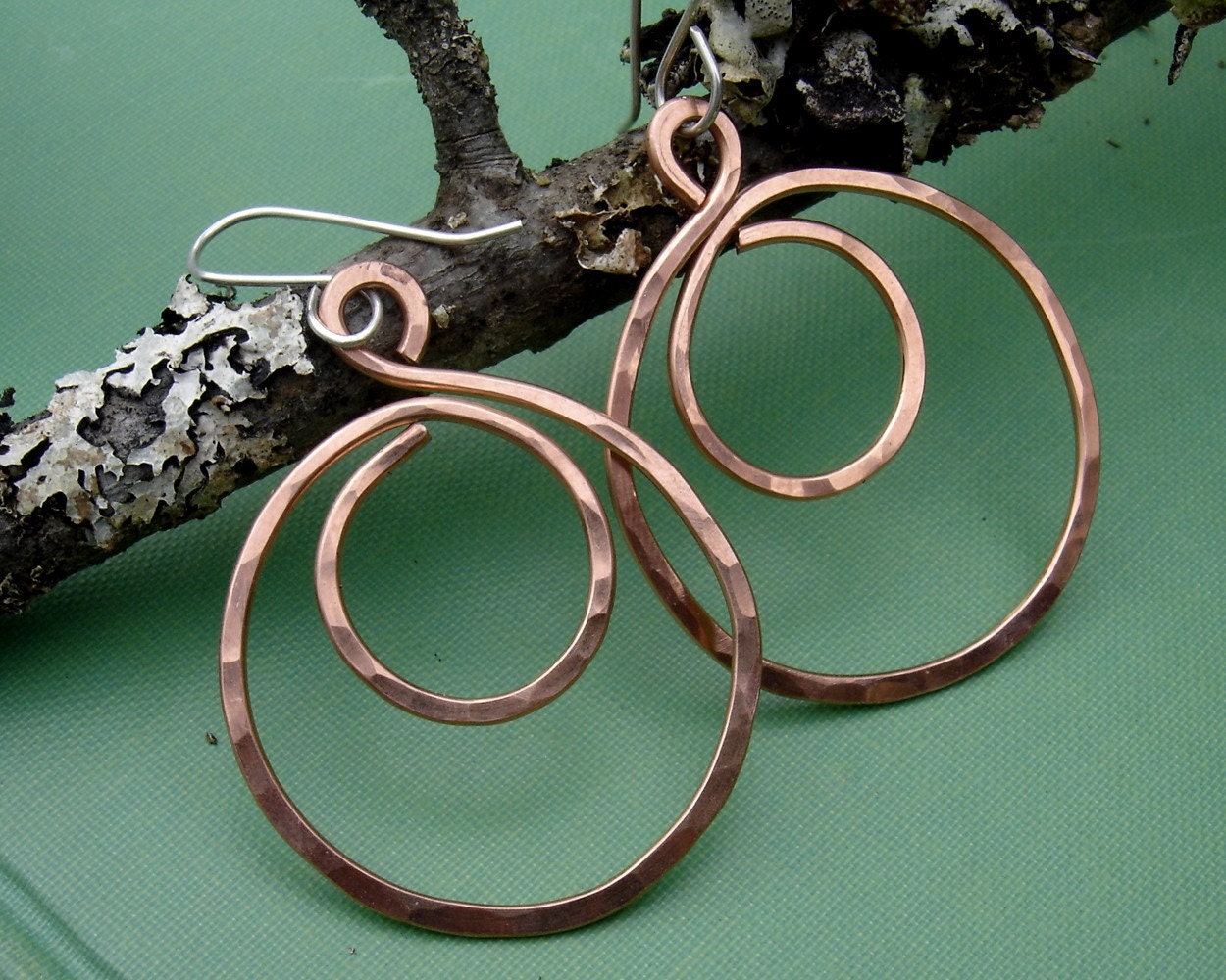 Items Similar To Antique Hoop Earrings Oxidized Wire Wrapped Copper