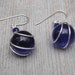 Cobalt Blue Glass Marble Earrings - Sterling Silver Wire Wrapped