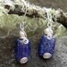 Little Lapis Lazuli and Freshwater Pearl Swirl Sterling Silver Earrings
