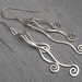 Long Silver Earrings - Tangle Dangle Swinging Vines - Sterling Silver Wire Dangles