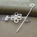 Celtic Sterling Silver Shawl Pin, Scarf Pin, Hair Pin, Sweater Brooch - Double Swirls and Curls - Celtic Accessory