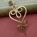 Little Celtic Heart Shawl Pin ,Scarf Pin, Sweater Brooch - Brass Wire, Women, Accessories, Knitting Jewelry, Lace Shawl Pin