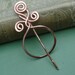 Little Copper Shawl Pin ,Scarf Pin, Sweater Brooch - Circle With Spiral Twists