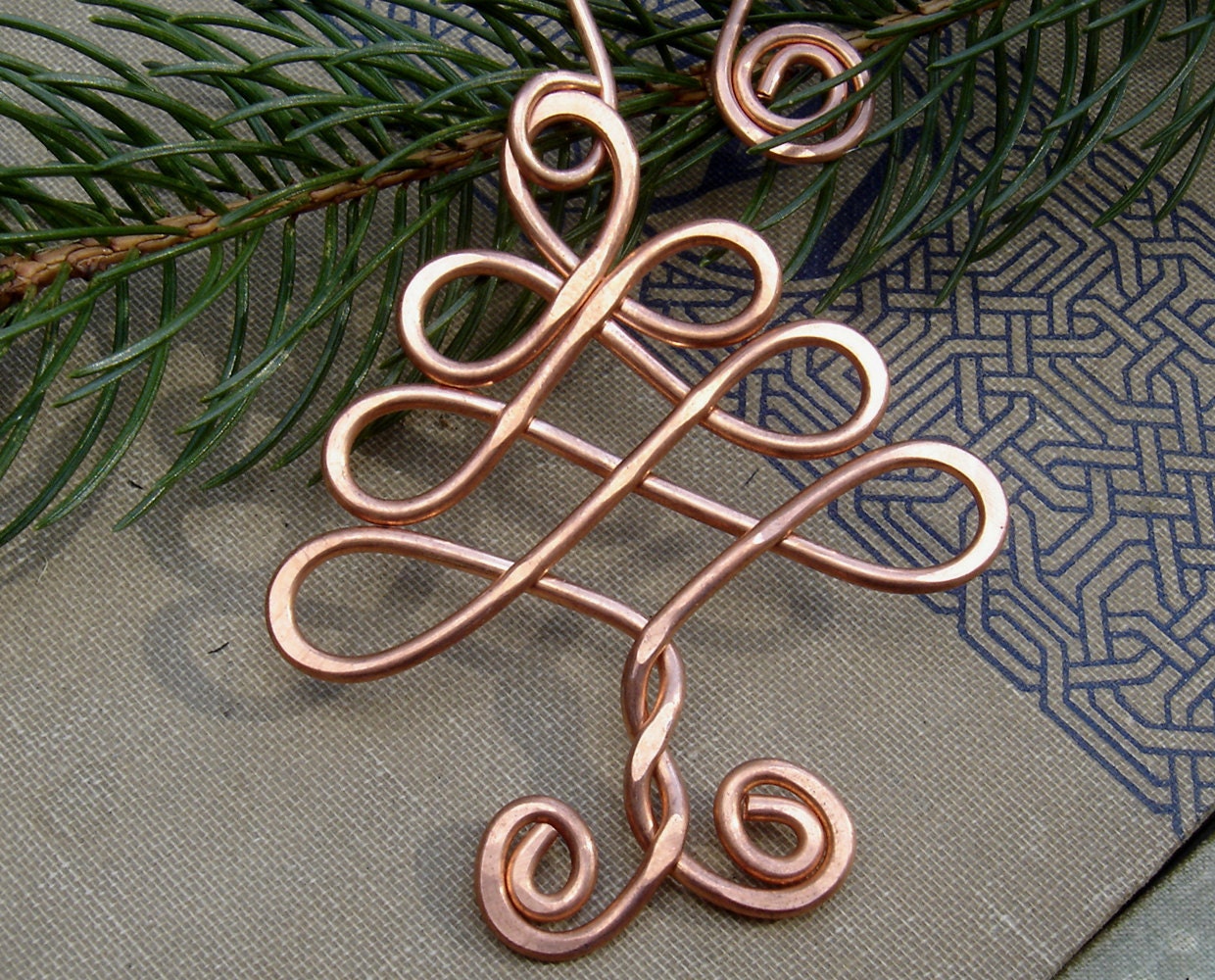 Celtic Tree Ornament - Christmas Tree Holiday Ornament - Copper Wire - Handmade Gift - Celtic Tree of Life Decoration, Home Decor