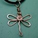 Copper Dragonfly Necklace - Dragonfly Pendant - Dragonfly Jewelry - Copper Wire Wrapped