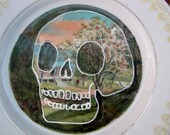 Skull with  Spring landscape