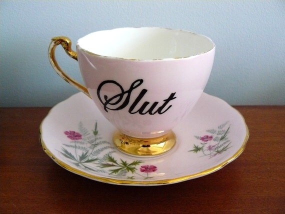 Slut pink teacup