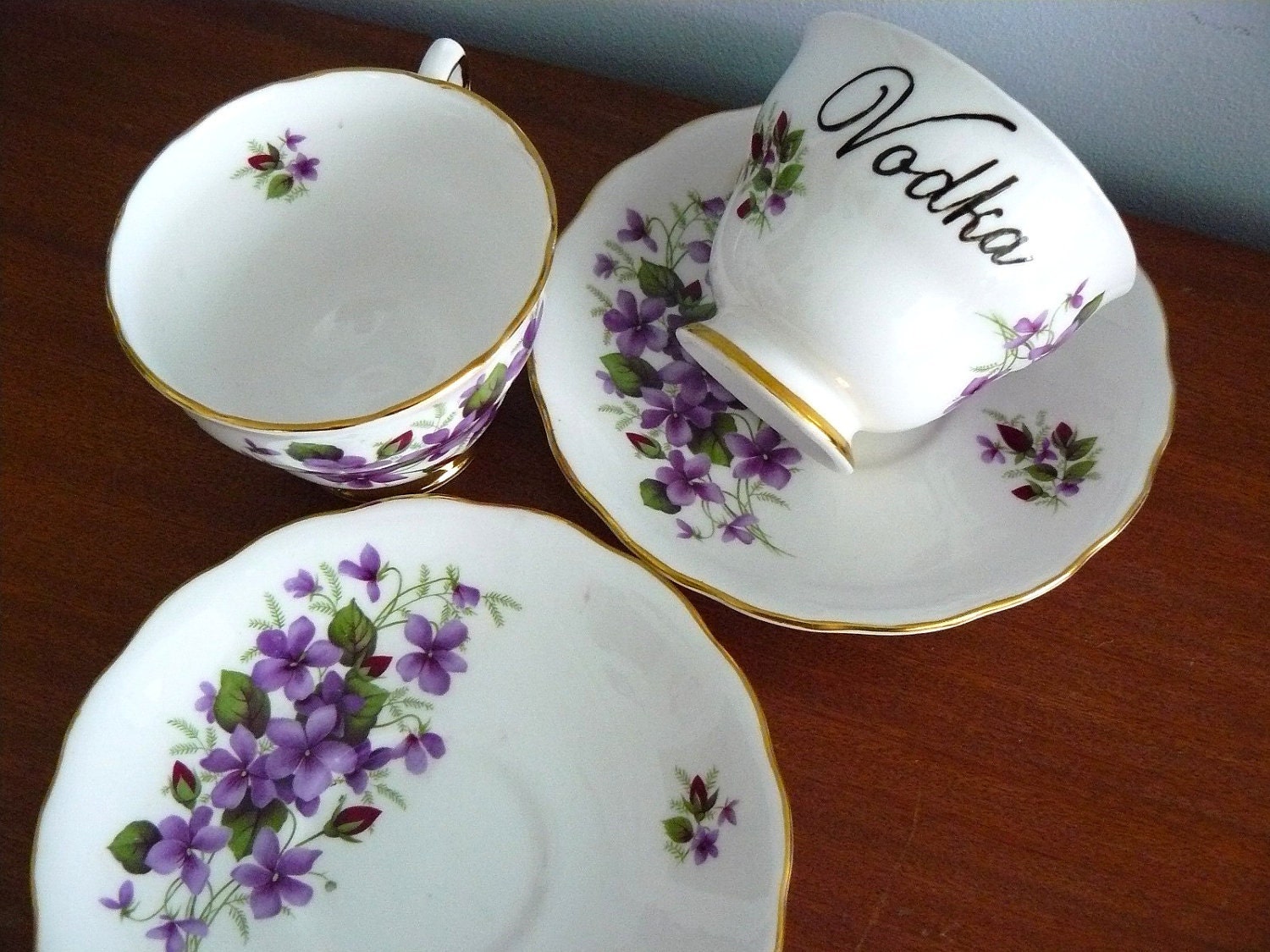 Vodka and Tequila altered teacup set