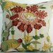 pillow cover botanical floral print18" x 18" vintage linen blend OOAK throw pillow