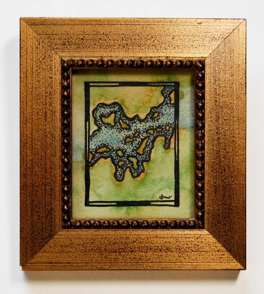 Map of Small Land No. 3... Original Mini Watercolor Painting (Imaginary Cartography)