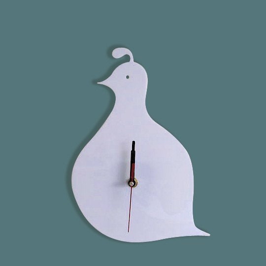 White Quail Wall Hanging Clock