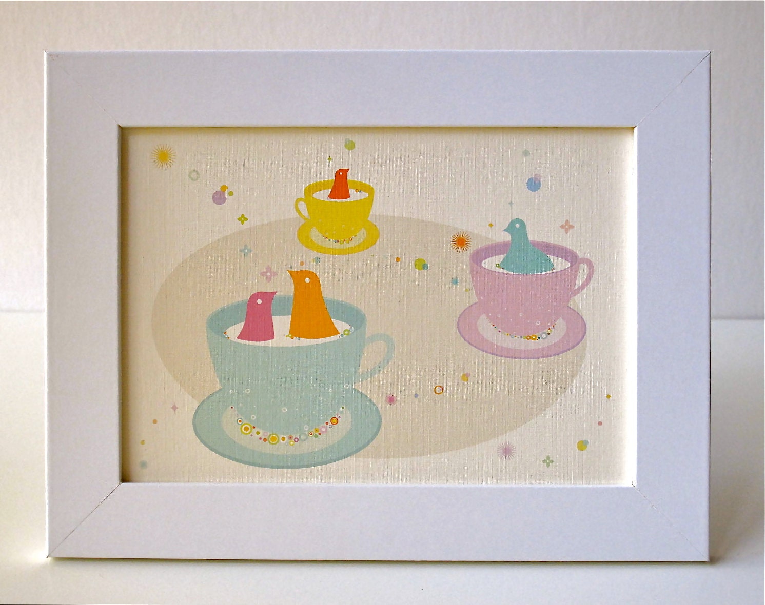Framed Spinning Teacups Print