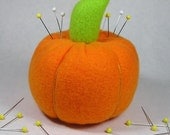 Pumpkin Pincushion / Pin Cushion with Emery Stem