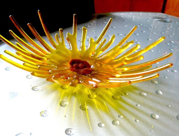 Fused Glass Sun Flower Bowl