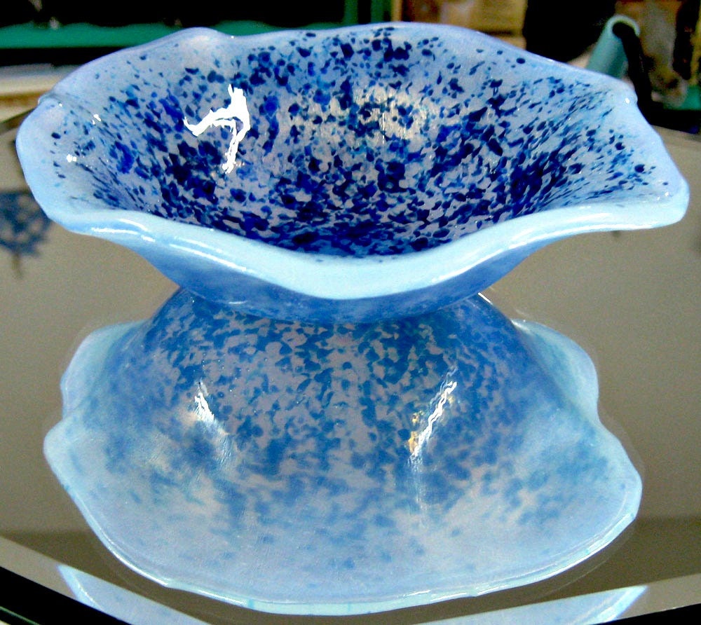 Fused Glass Bowl - Blue Fused Glass Bowl