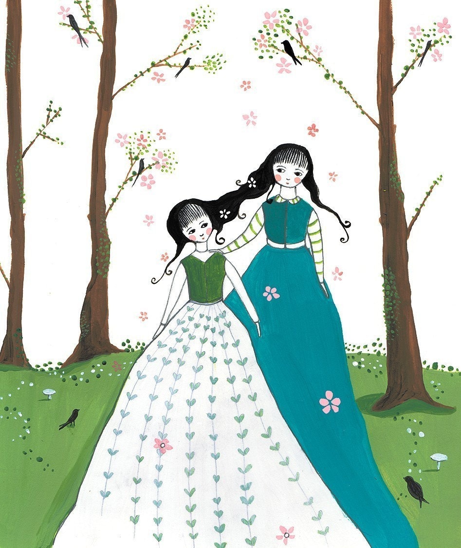 Woodland Sisters - Art Print