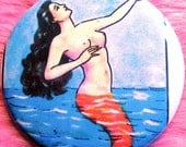 Mexican Loteria - Pocket Mirror - La Sirena - Mermaid