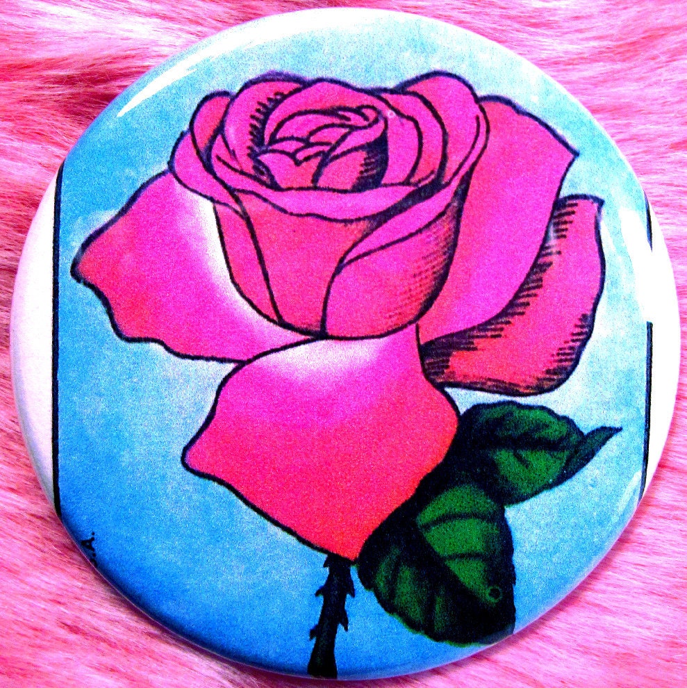 Pocket Mirror - Loteria - La Rosa - Rose - Mexicana