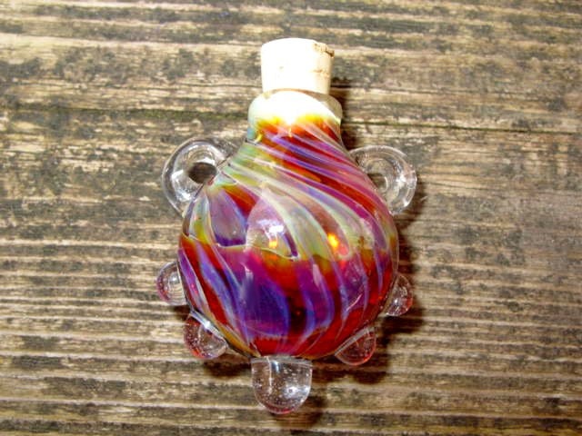 Glass Stash bottle focal pendant - Rainbow Constellation