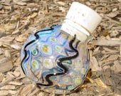 Squiggles and Dots glass stash jar bottle