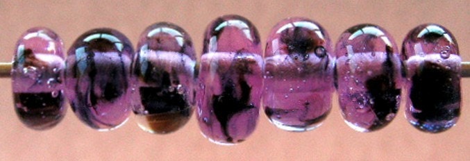 Goth Dream- seven boro lampwork beads, SRA K45