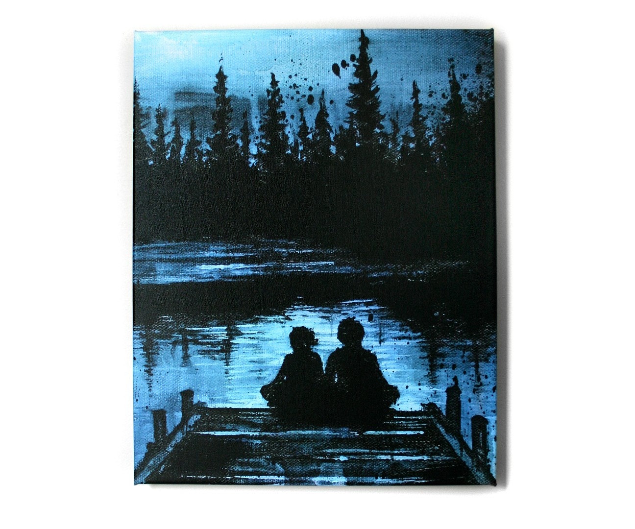 SALE Sitting By the Dock Print on Canvas 16 x 20 x 1.5