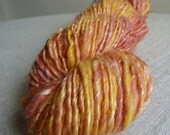 Handspun yarn, orange ombre, 111 yards